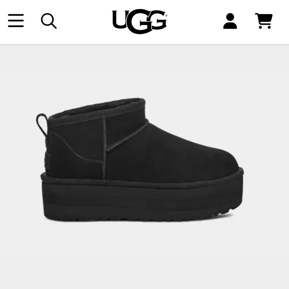 UGG Ultra Mini Platform Black Size 5. EU 36.